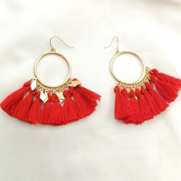 Set Of 3 Tassel Charm Boho Earrings - Picture 2 of 12